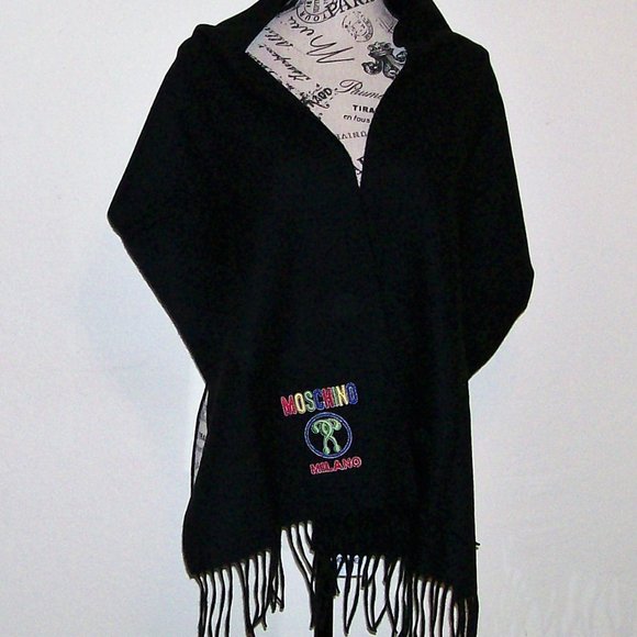 NWT Moschino Blk Scarf - Picture 1 of 6